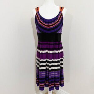 R&M Richards Sleeveless Multi-Color Pleated Dress Size 12P